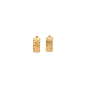 Elegant Embossed Gold Hoop Earrings