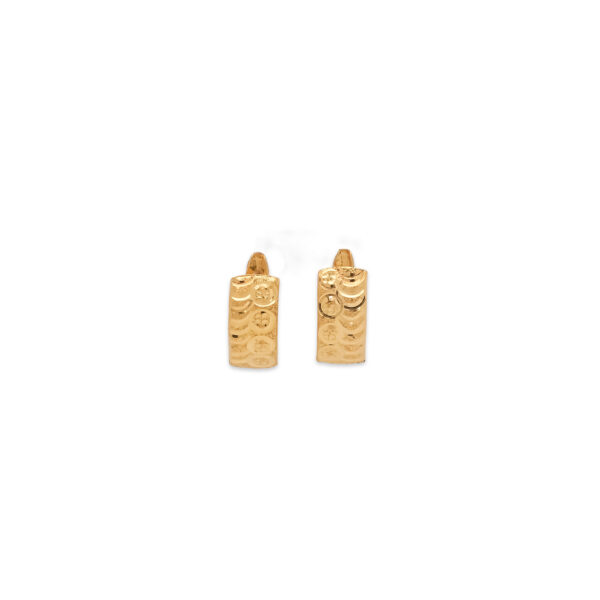 Elegant Embossed Gold Hoop Earrings