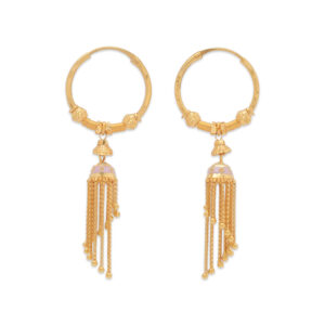 Traditional Gold Hoop Jhumka Earrings