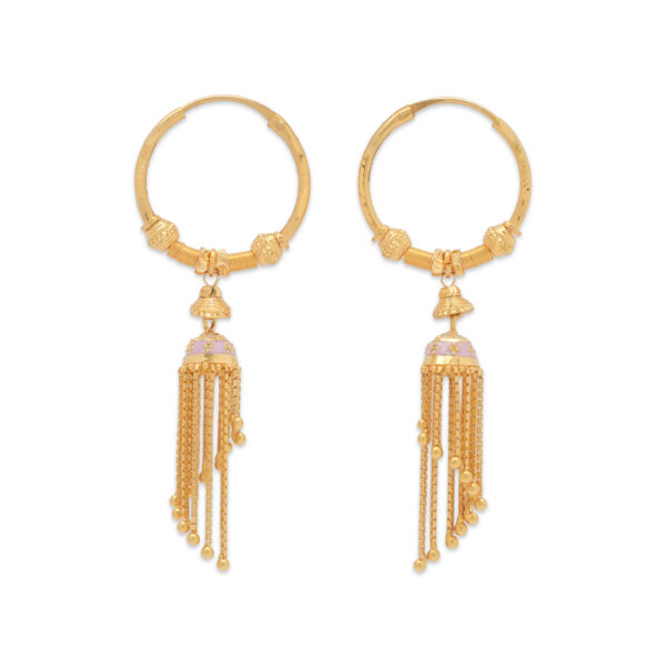 Traditional Gold Hoop Jhumka Earrings