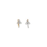 Elegant Diamond Cross Drop Earrings
