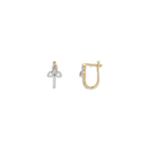 Elegant Diamond Cross Drop Earrings