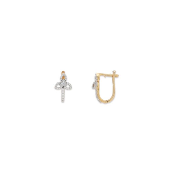 Elegant Diamond Cross Drop Earrings