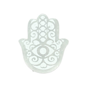 Selenite Hamsa Hand – Modern Spiritual Decor