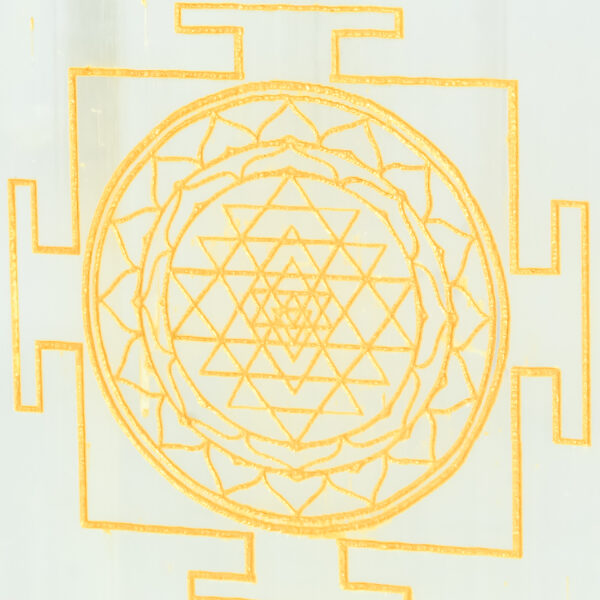 Selenite Sri Yantra Plate – Sacred Energy Amplifier