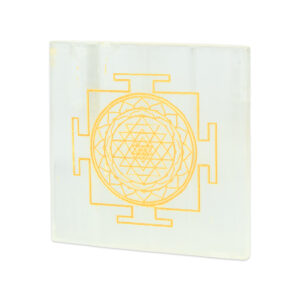 Selenite Sri Yantra Plate – Sacred Energy Amplifier