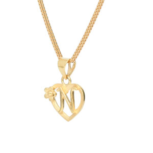 Stylish Alphabet “N” Pendant with Flower – Trendy & Elegant