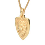 Fierce Lion Face Triangle Pendant – Bold & Unique