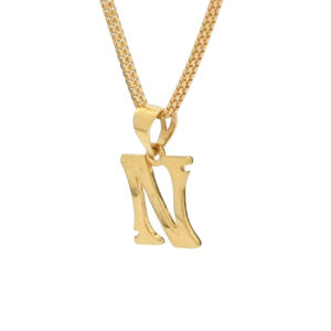 Simple 22KT Gold “N” Alphabet Pendant – Elegant & Classic