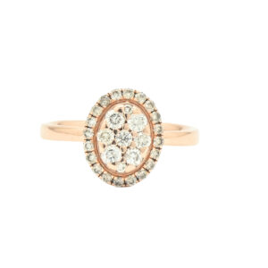 Elegant Oval Diamond Cluster Ring