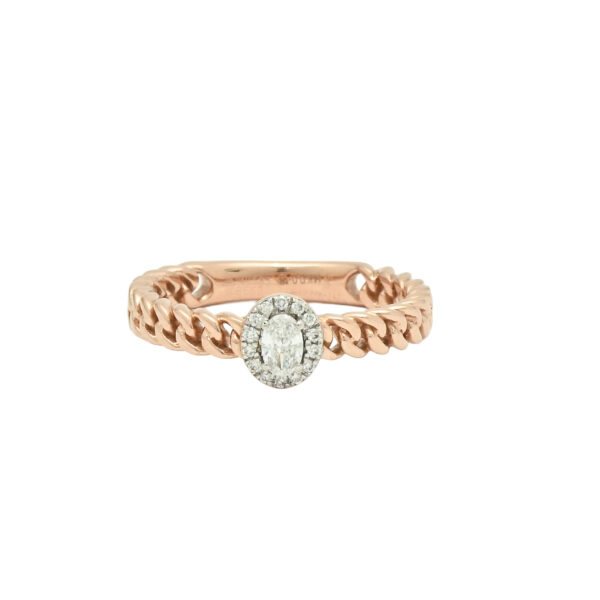 Chic Oval Diamond Halo Ring
