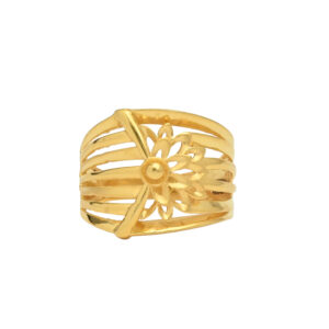 Golden Floral Statement Ring