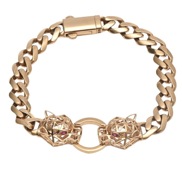 Fierce Panther Head Gold Bracelet – Bold & Iconic