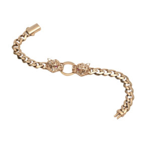 Fierce Panther Head Gold Bracelet – Bold & Iconic