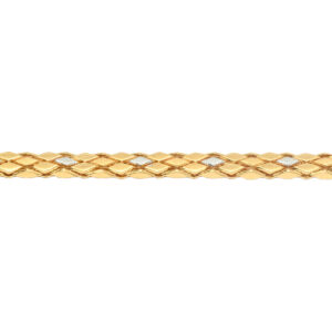Dual-Tone Diamond-Cut Gold Bracelet – Sleek & Stylis