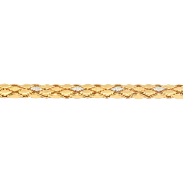 Dual-Tone Diamond-Cut Gold Bracelet – Sleek & Stylis