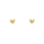 Elegant Textured Gold Heart Stud Earrings