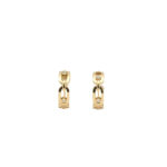 Luxe Link Gold Hoop Earrings with Sparkling Accents