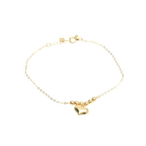 Dainty Gold Heart Charm Bracelet