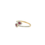 Ruby Teardrop Diamond Ring in Gold