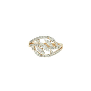 Elegant Leaf Design Diamond Ring – Nature-Inspired Sparkle