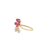 Ruby Blossom Ring – A Floral Fusion of Grace and Glam