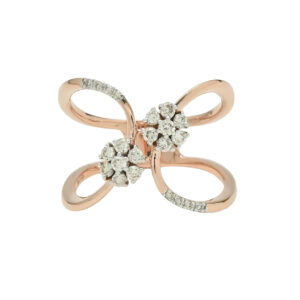Diamond Bloom Rose Gold Ring – Floral Luxe Redefined