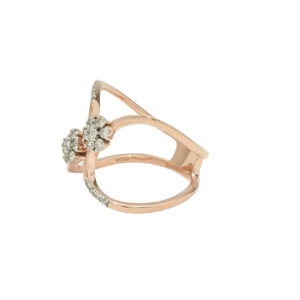 Diamond Bloom Rose Gold Ring – Floral Luxe Redefined