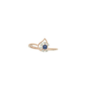Elegant Blue Sapphire Floral Ring