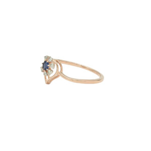 Elegant Blue Sapphire Floral Ring