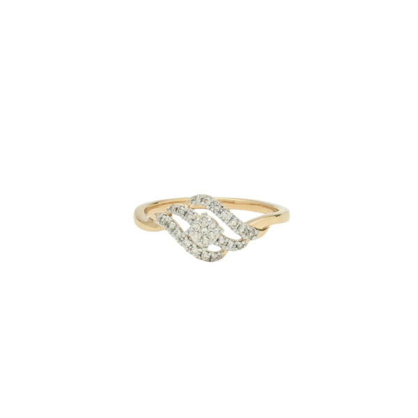 Sparkling Diamond Wave Ring