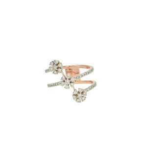Triple Floral Diamond Ring