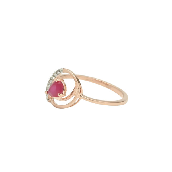 Rose Gold Ruby Halo Ring
