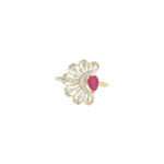 Peacock-Inspired Ruby Statement Ring