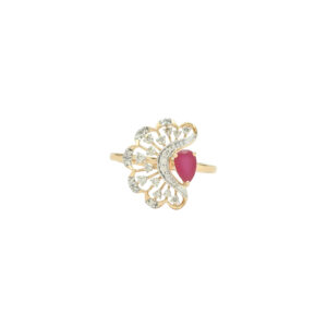 Peacock-Inspired Ruby Statement Ring