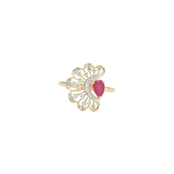Peacock-Inspired Ruby Statement Ring