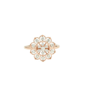 Rose Gold Floral Diamond Ring