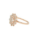 Rose Gold Floral Diamond Ring