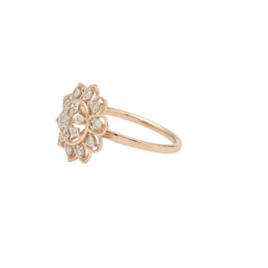 Rose Gold Floral Diamond Ring
