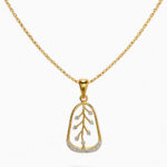 Elegant Gold Tree Branch Pendant with Sparkling Stones