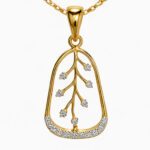 Elegant Gold Tree Branch Pendant with Sparkling Stones