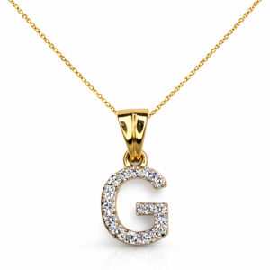 G Alphabet Diamond Pendant Necklace