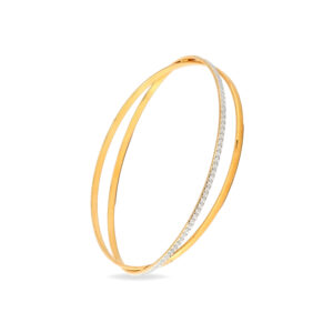 GLIMMERING YELLOW GOLD OVERLAP BANGLE