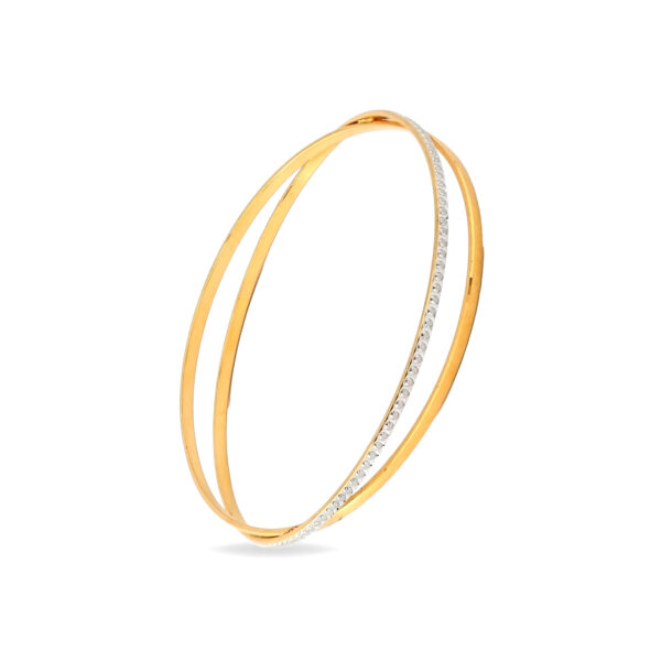 GLIMMERING YELLOW GOLD OVERLAP BANGLE