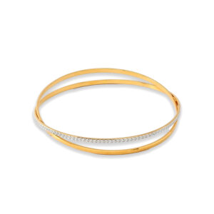 GLIMMERING YELLOW GOLD OVERLAP BANGLE