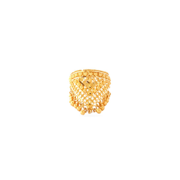GOLD BALLS AND CRAWN STYLE RING