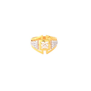 22KT Intricately Studded Gold Ring for Daily Wear