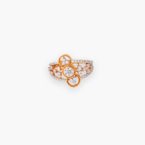 INTRICATE DIAMOND STUDDED 22KT YELLOW GOLD RING