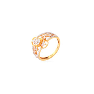 INTRICATE DIAMOND STUDDED 22KT YELLOW GOLD RING