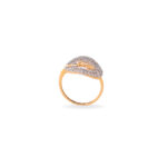 22KT Yellow Gold Twirl Shaped Dazzling Finger-Ring